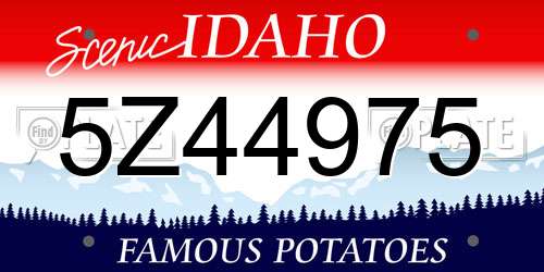 5Z44975 Idaho License Plate