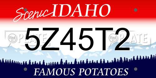 5Z45T2 Idaho License Plate