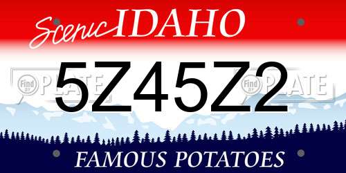5Z45Z2 Idaho License Plate