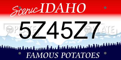 5Z45Z7 Idaho License Plate
