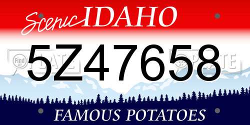 5Z47658 Idaho License Plate