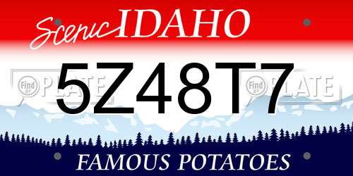 5Z48T7 Idaho License Plate
