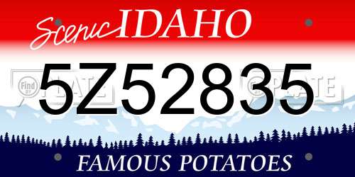 5Z52835 Idaho License Plate