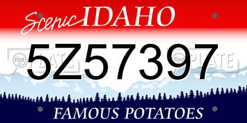5Z57397 Idaho License Plate