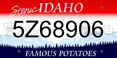 5Z68906 Idaho License Plate