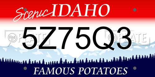 5Z75Q3 Idaho License Plate