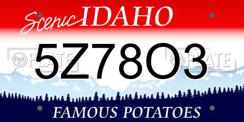 5Z78O3 Idaho License Plate