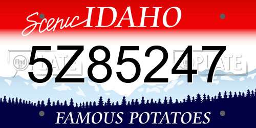 5Z85247 Idaho License Plate