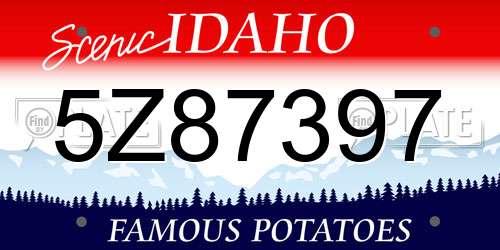 5Z87397 Idaho License Plate