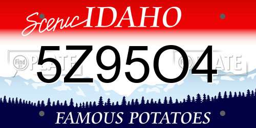 5Z95O4 Idaho License Plate