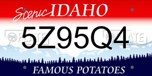5Z95Q4 Idaho License Plate