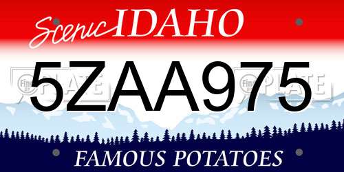 5ZAA975 Idaho License Plate