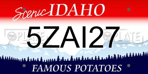 5ZAI27 Idaho License Plate