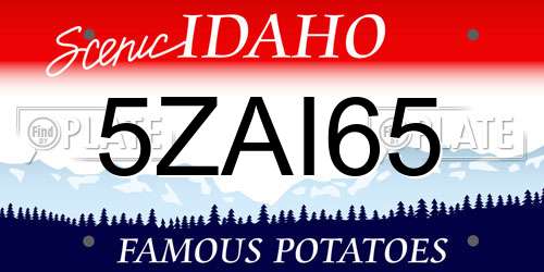 5ZAI65 Idaho License Plate