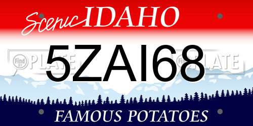 5ZAI68 Idaho License Plate