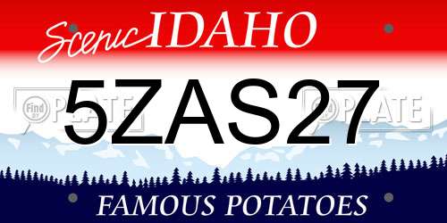 5ZAS27 Idaho License Plate