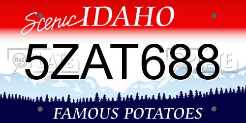 5ZAT688 Idaho License Plate