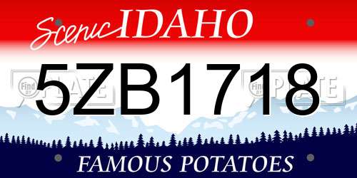 5ZB1718 Idaho License Plate