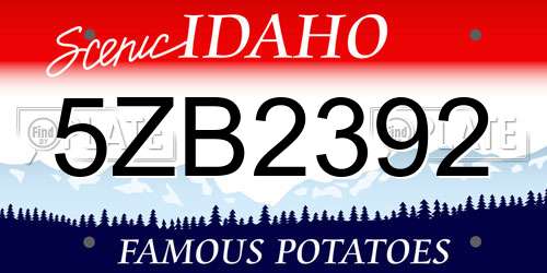 5ZB2392 Idaho License Plate