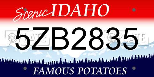 5ZB2835 Idaho License Plate