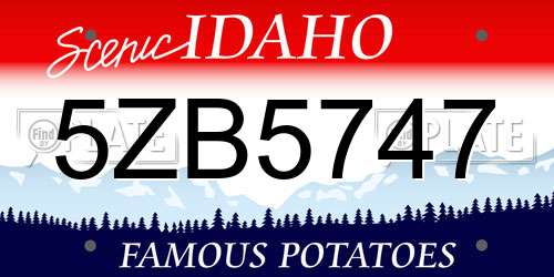 5ZB5747 Idaho License Plate