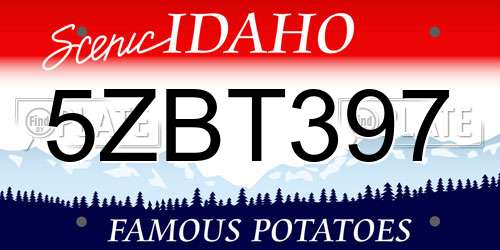 5ZBT397 Idaho License Plate