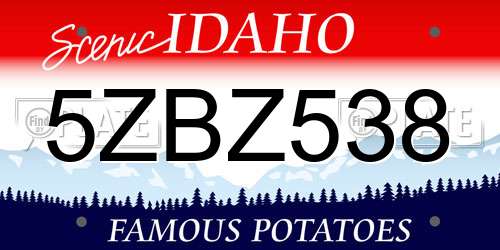 5ZBZ538 Idaho License Plate