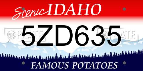5ZD635 Idaho License Plate