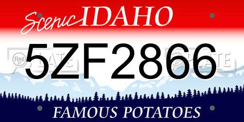 5ZF2866 Idaho License Plate