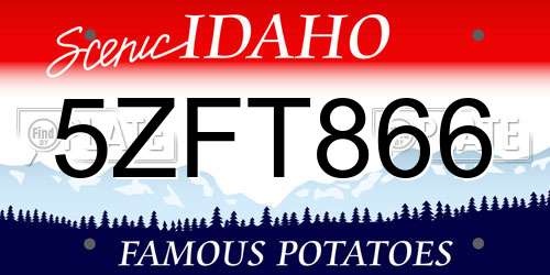 5ZFT866 Idaho License Plate