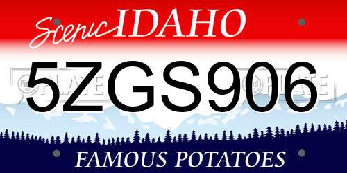 5ZGS906 Idaho License Plate