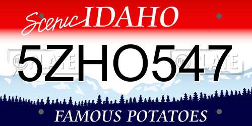 5ZHO547 Idaho License Plate