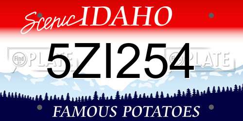 5ZI254 Idaho License Plate