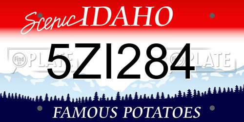 5ZI284 Idaho License Plate