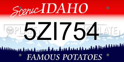 5ZI754 Idaho License Plate