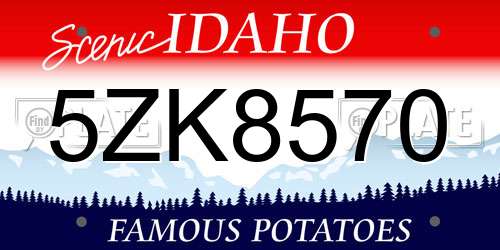 5ZK8570 Idaho License Plate