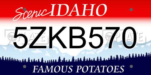 5ZKB570 Idaho License Plate