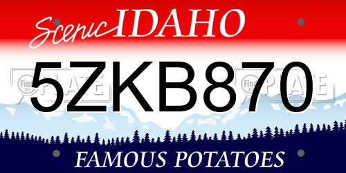 5ZKB870 Idaho License Plate