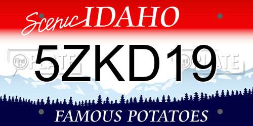 5ZKD19 Idaho License Plate