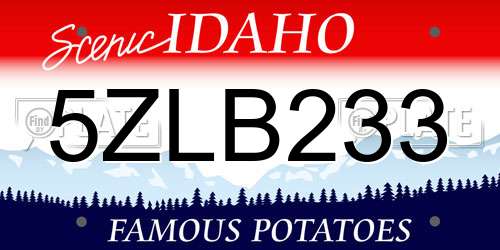 5ZLB233 Idaho License Plate
