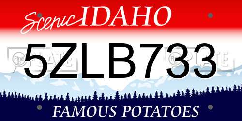 5ZLB733 Idaho License Plate