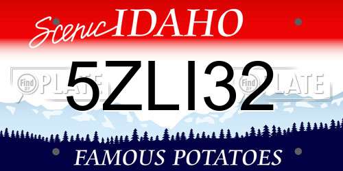5ZLI32 Idaho License Plate