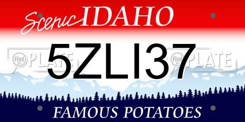 5ZLI37 Idaho License Plate