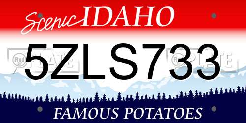 5ZLS733 Idaho License Plate