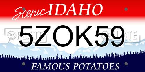 5ZOK59 Idaho License Plate