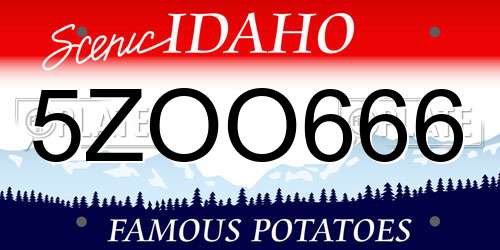 5ZOO666 Idaho License Plate