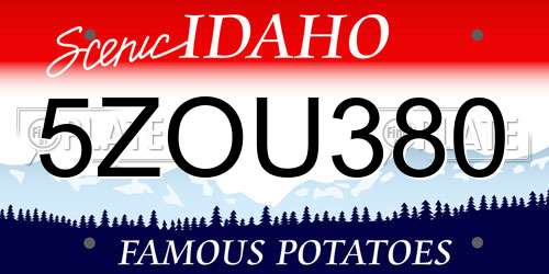 5ZOU380 Idaho License Plate