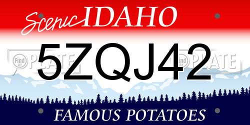 5ZQJ42 Idaho License Plate