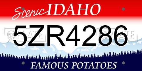 5ZR4286 Idaho License Plate