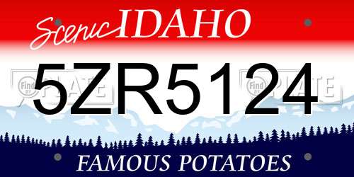 5ZR5124 Idaho License Plate